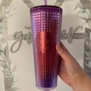 Starbucks summer 2021 pink and purple square studd